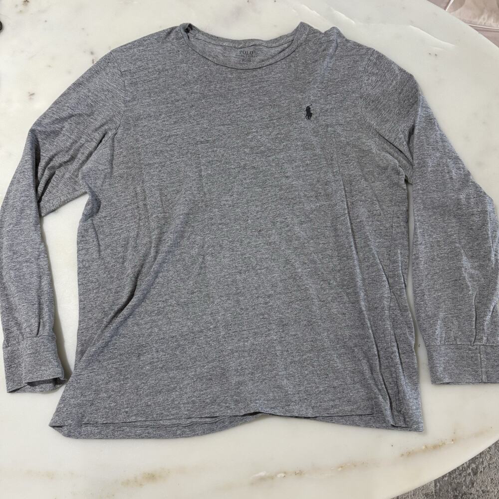 Polo Ralph Lauren Men’s XL Crew Neck Long Sleeve Jersey T Shirt Heather Gray